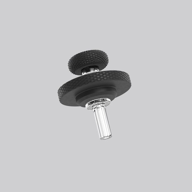 Dr. Dabber Switch 2 stock cap: a clear glass stem seated in the black knurled magnetic ring